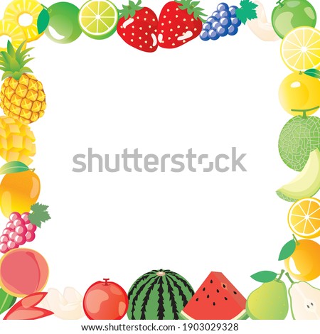Frame illustration of the square of various fruit