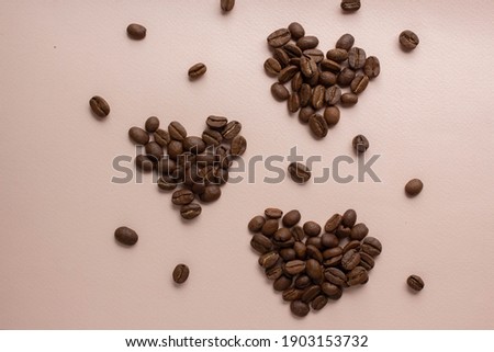coffee beans hearts. coffee shop valentine's day