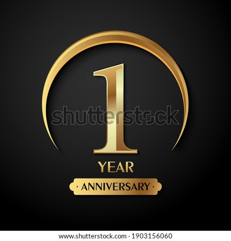 First Year Anniversary Celebration Design Royalty-Free Stock Photo #1903156060