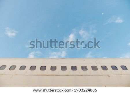 Some pictures of the fuselage of a large passenger aircraft