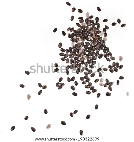 chia seeds close up isolated on white Royalty-Free Stock Photo #190322699