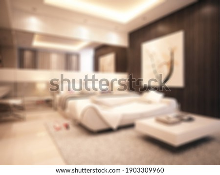 Defocused and Blurr Photo of Romantic Master Bedroom Interior Design