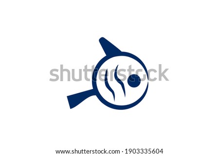 logo design inspired by koi fish, with a blue logo on a white background