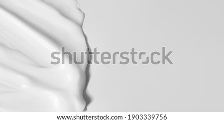 Cosmetics cream product texture vector realistic illustration. Skincare horizontal banner. Softness delicate moisturizer smooth smear with copy space Royalty-Free Stock Photo #1903339756