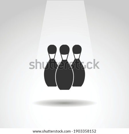 bowling pins vector icon, bowling simple isolated icon