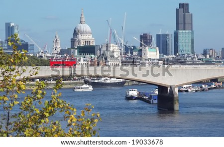 skyline of london towards st paul's cathedral