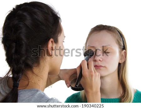 Isolated photo of making yellow make up