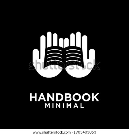 SIMPLE HAND BOOK MINIMAL VECTOR ILLUSTRATION LOGO ICON DESIGN