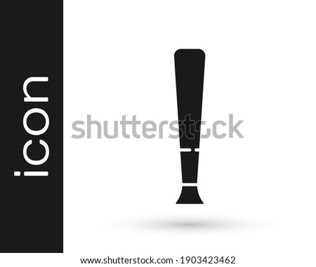 Grey Baseball bat icon isolated on white background. Sport equipment.  Vector Illustration