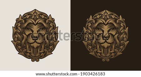 Lion head illustration Logo Design 