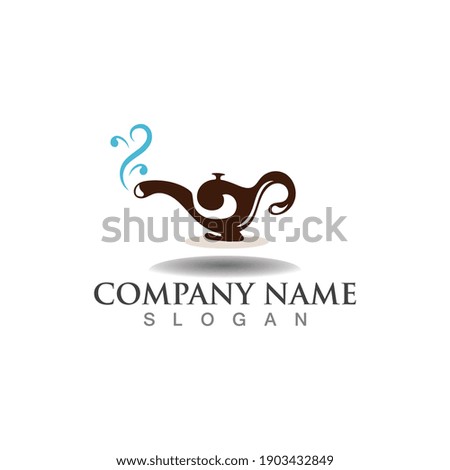 Magic lamp logo icon creative business design vector template