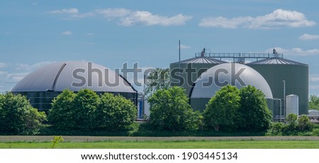 Biogas plant for power generation and energy generation Royalty-Free Stock Photo #1903445134