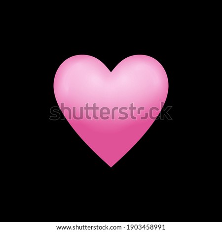Pink heart icon on black background. Vector EPS10.