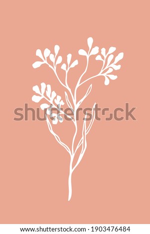 Blooming grass. Hand drawing. Simply doodle sketch. Element for design wedding invitation. Vector illustration isolated