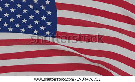 USA Wavin Flag Close Up Wallpaper 3D Render Flag Blender United State Stripe