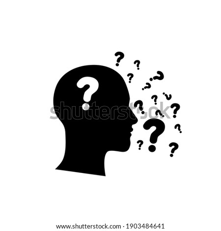 Speechless human icon with question mark design. Royalty-Free Stock Photo #1903484641