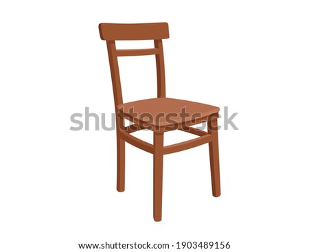 Classic wooden chair vector illustration on white background Royalty-Free Stock Photo #1903489156