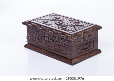 Small wood box isolated with white background