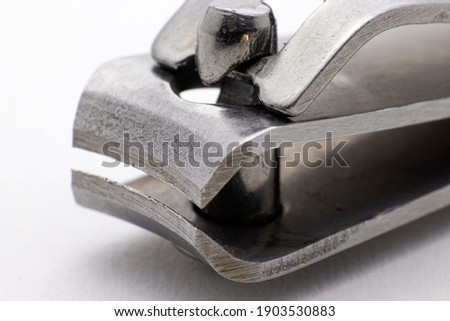 macro photography of nail clipper