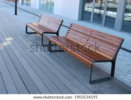 
Modern minimalist bench in the city
