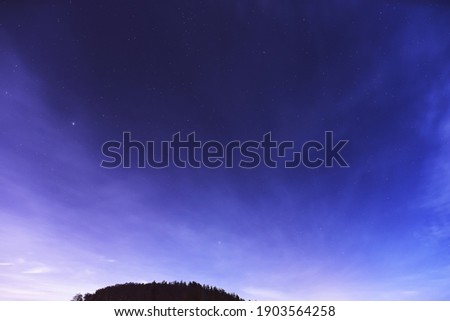 Spica and Arcturus stars in the night sky.