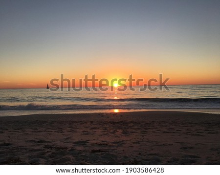 View of the sunset from the beach