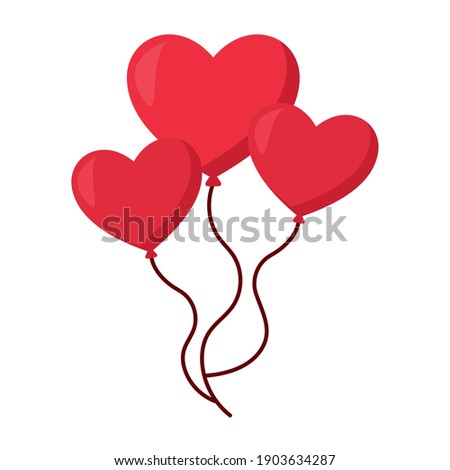 balloons with a shape of heart vector illustration design