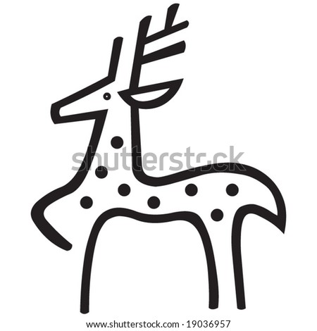 Deer vector illustration, a christmas elements for design.