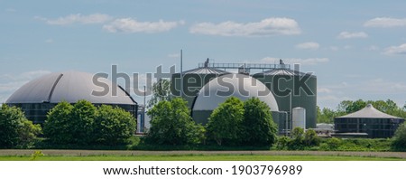 Biogas plant for power generation and energy generation Royalty-Free Stock Photo #1903796989