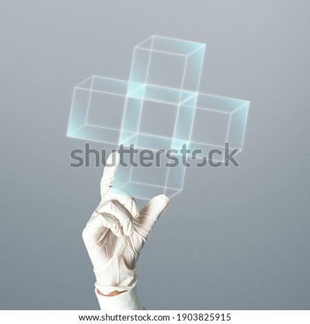 First aid sign hologram medical technology