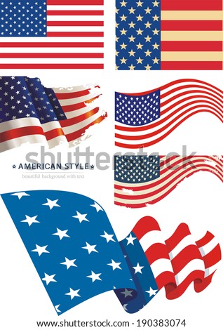 Vector image of American flag