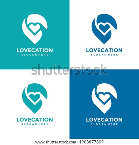 Love location logo design template. Also it can be for the concept of caring icons for family, children, association, clinic, hospital, childbirth, etc.