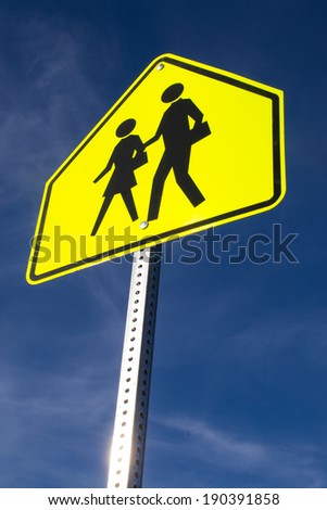 The school zone sign.