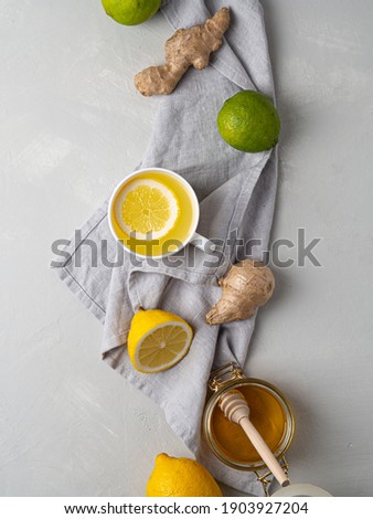 Ginger tea with lemon and honey