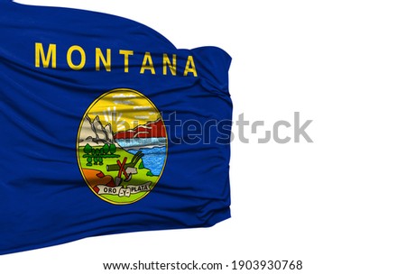 State of Montana flag isolated on white background