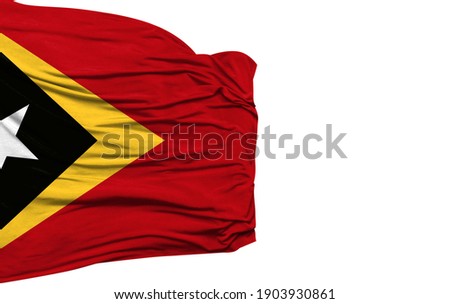 East Timor flag isolated on white background