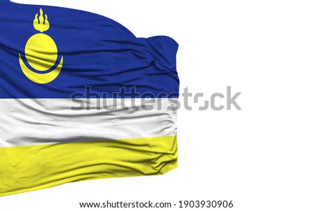 Buryatia flag isolated on white background