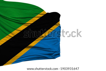 Tanzania flag isolated on white background