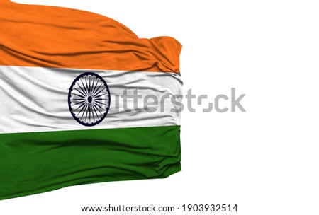 India flag isolated on white background