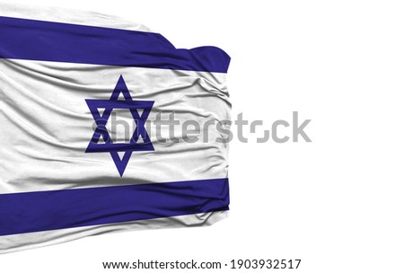 Israel flag isolated on white background