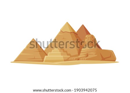 Egypt Pyramid as Famous City Landmark and Travel and Tourism Symbol Vector Illustration Royalty-Free Stock Photo #1903942075