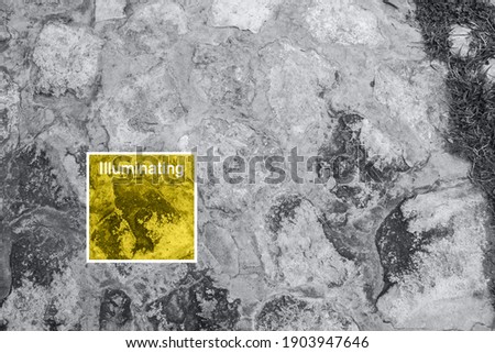 Grey texture of old rock wall for background. Color of the year 2021