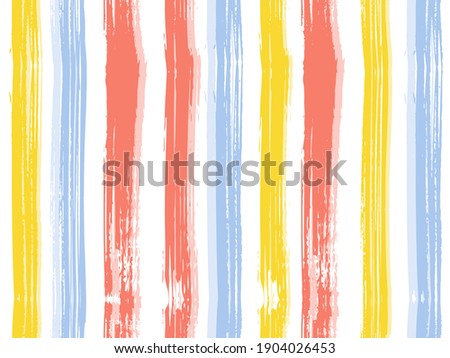 Watercolor strips seamless vector background. Striped tablecloth textile print.