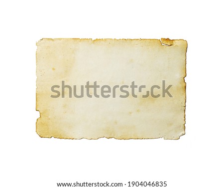 Torn old paper on white background Royalty-Free Stock Photo #1904046835