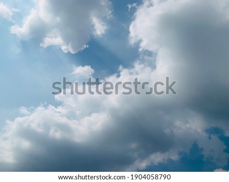 Cumulus clouds in the afternoon sky are beautiful at Bangkok, Thailand. No focus