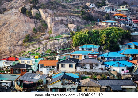 This is a picture of a village on Yudalsan Mountain.