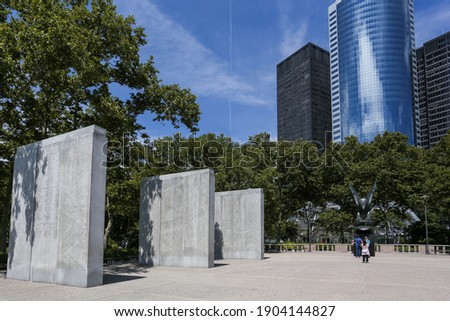 These are photos of Battery Park in downtown Manhattan. 