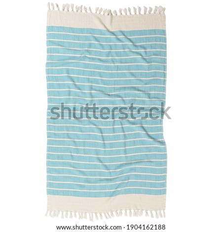 Beach fashion Turkish towels isolated cutout on white background with striped patterns Royalty-Free Stock Photo #1904162188