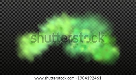 Green stink bad smell, smoke or poison gases,chemical toxic vapour.Vector realistic set of stench breath or sweat odor isolated on transparent checkered background.
 Royalty-Free Stock Photo #1904192461