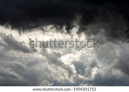Closeup of Storm Clouds in a Dark Dramatic Sky, full frame, photography